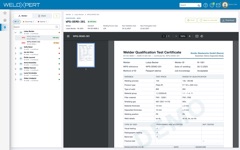 weldXpert screen: Doc viewer, welders