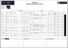 weldXpert screen: Welder summary