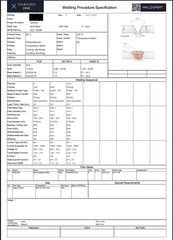weldXpert screen: WPS form